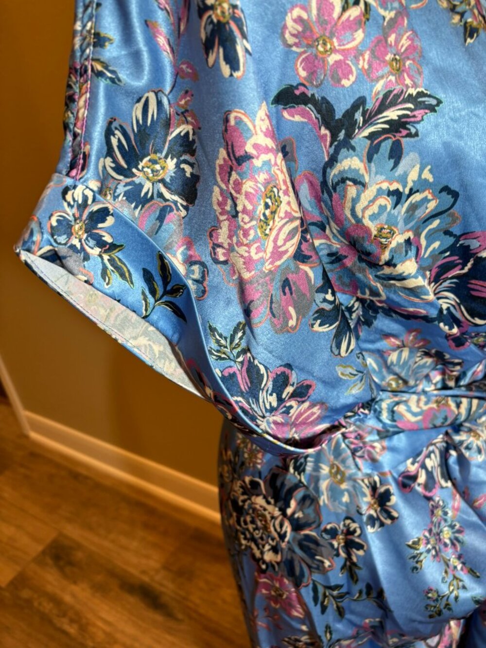 NWT Steve Madden Azure Blue Floral Belted Dress - Picture 8 of 14